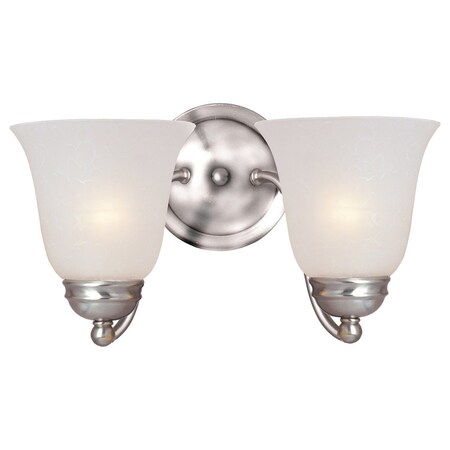 Maxim Two Light Satin Nickel Ice Glass Wall Light 2121ICSN
